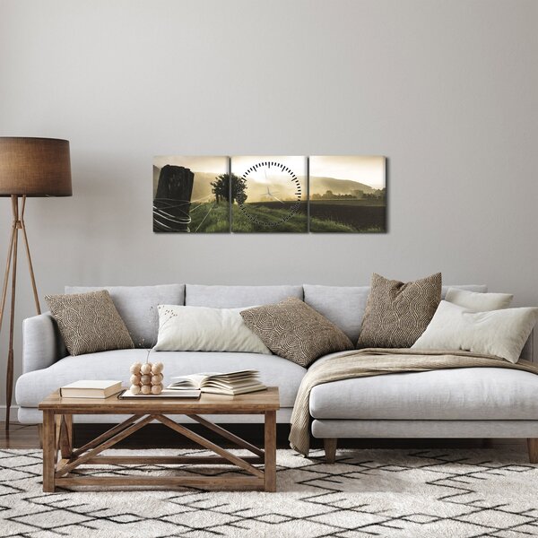 Egy rét képe (órával) (90x30 cm)