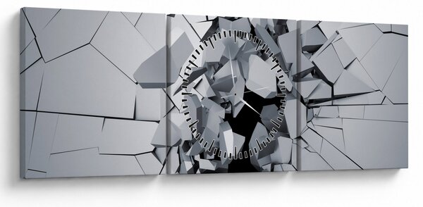 3D absztrakciós kép (órával) (90x30 cm)