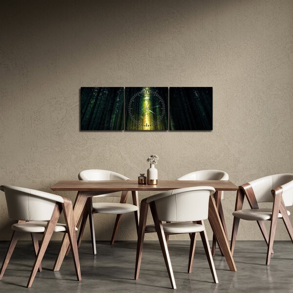 Sötét erdő képe (órával) (90x30 cm)