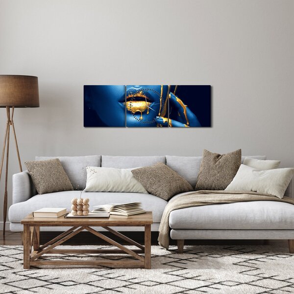 Egy emberi arc kép (órával) (90x30 cm)