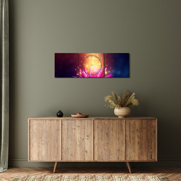 Tavirózsa a vízen képe (órával) (90x30 cm)