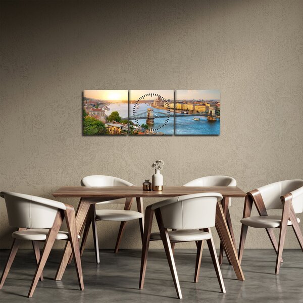 Budapest képe folyóval (órával) (90x30 cm)