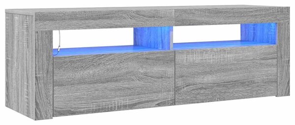 Szürke sonoma színű TV-szekrény LED-lámpákkal 120 x 35 x 40 cm