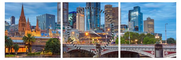 Melbourne város képe (órával) (90x30 cm)