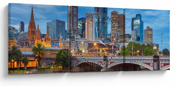 Melbourne város képe (órával) (90x30 cm)