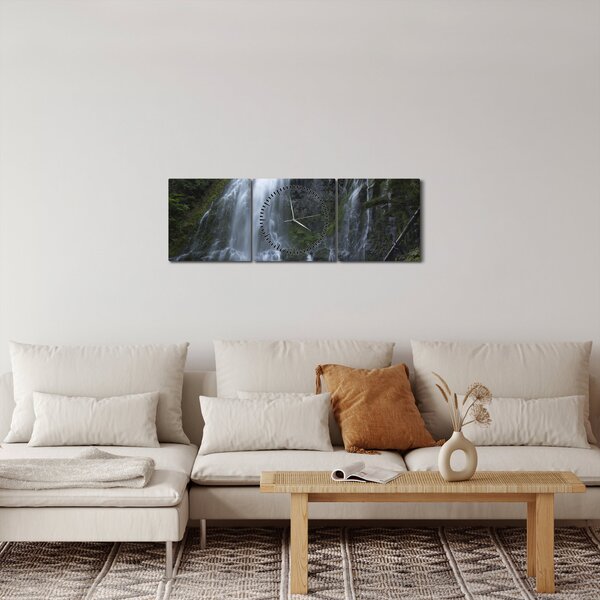 Vízesés képe (órával) (90x30 cm)