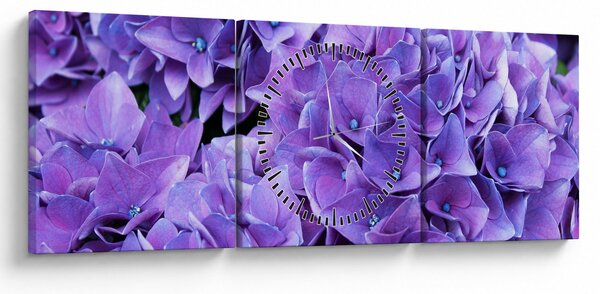 Lila virágok képe (órával) (90x30 cm)
