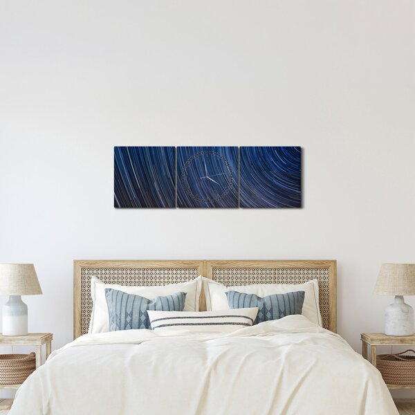 Éjszakai csillagok és az ég képe (órával) (90x30 cm)