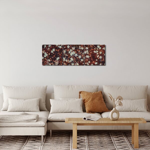Erdei nefelejcs virág képe (órával) (90x30 cm)