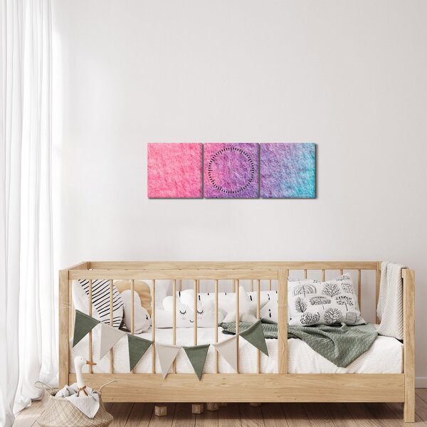 Színes textúra képe (órával) (90x30 cm)