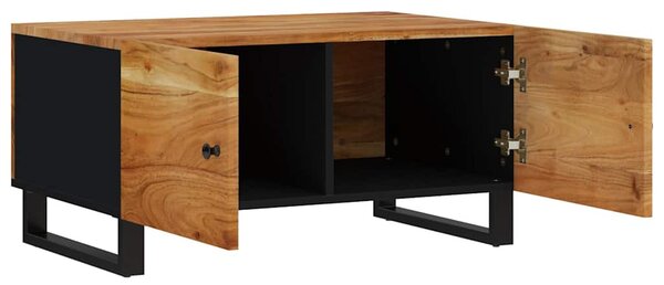 Tömör akácfa és szerelt fa dohányzóasztal 80 x 50 x 40 cm