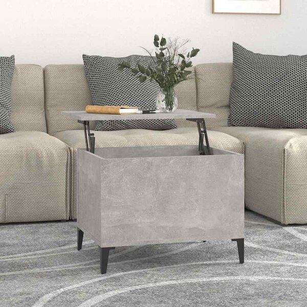 Betonszürke szerelt fa dohányzóasztal 60 x 44,5 x 45 cm