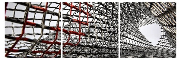 Egy vasszerkezet képe (órával) (90x30 cm)