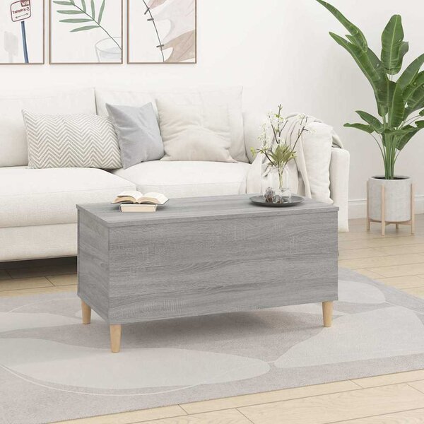 Szürke sonoma színű szerelt fa dohányzóasztal 90x44,5x45 cm