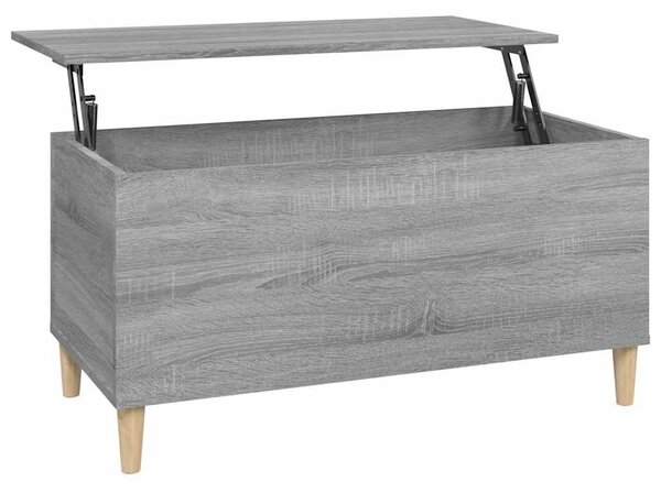 Szürke sonoma színű szerelt fa dohányzóasztal 90x44,5x45 cm