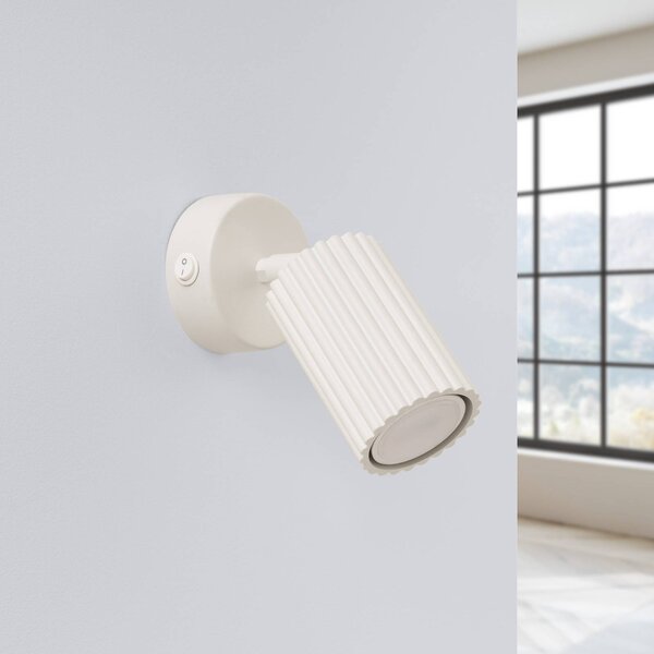 SOLLUX LIGHTING Fali spotlámpa carbon, bézs, vetület 16 cm, kapcsoló, alumínium, Krém / borostyánsárga, Nappali / Étkező, Alumínium, Modern