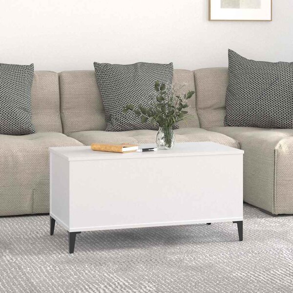 Fehér szerelt fa dohányzóasztal 90x44,5x45 cm