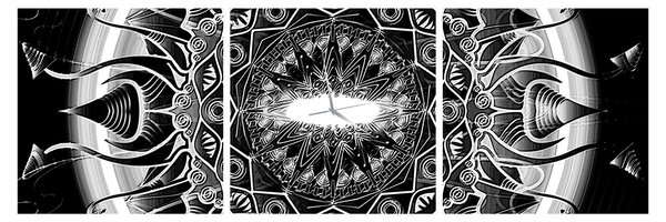 Fekete-fehér díszek képe (órával) (90x30 cm)