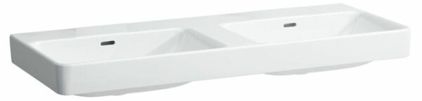 Dupla mosdó Laufen Laufen Pro 130x48 cm fehér színben fényes felülettel csaptelep nyílás nélkül 1496.7.000.109.1