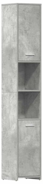 Betonszürke szerelt fa fürdőszobaszekrény 30 x 30 x 183,5 cm