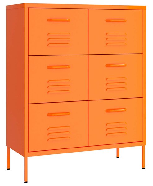Narancssárga acél fiókos szekrény 80 x 35 x 101,5 cm