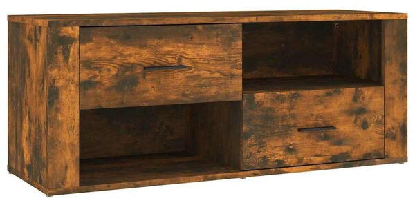 Füstös tölgy színű szerelt fa TV-szekrény 100 x 35 x 40 cm