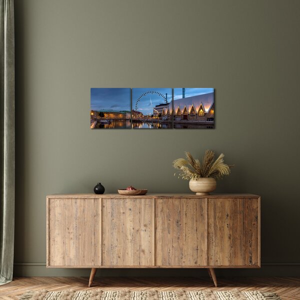 Vízcsatorna képe - Göteborg (órával) (90x30 cm)