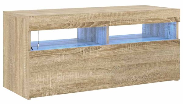 Sonoma tölgy színű TV-szekrény LED-világítással 90 x 35 x 40 cm