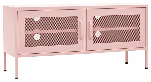 Rózsaszín acél TV-szekrény 105 x 35 x 50 cm