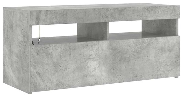 Betonszürke TV-szekrény LED-világítással 90 x 35 x 40 cm