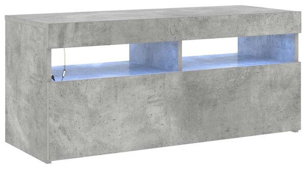 Betonszürke TV-szekrény LED-világítással 90 x 35 x 40 cm