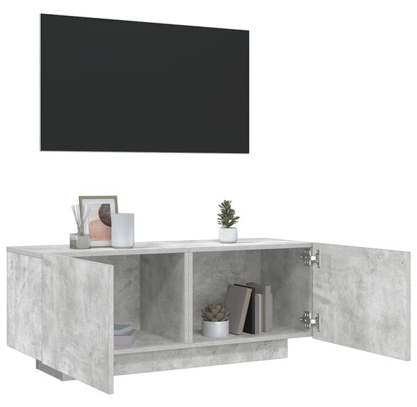Betonszürke szerelt fa TV-szekrény 100x35x40 cm