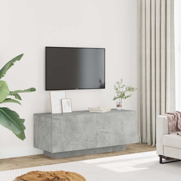 Betonszürke szerelt fa TV-szekrény 100x35x40 cm