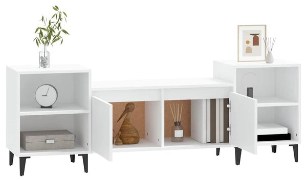 Fehér szerelt fa TV-szekrény 160 x 35 x 55 cm