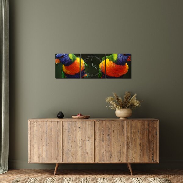 Papagájok képe (órával) (90x30 cm)