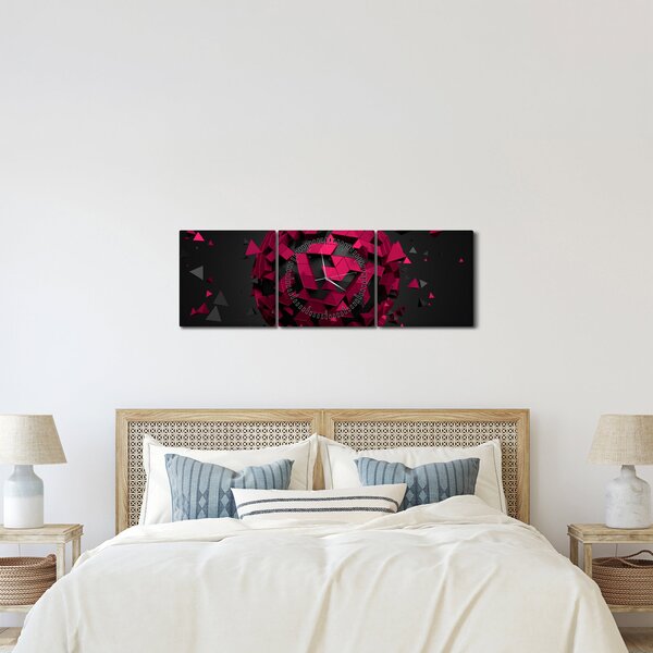 A 3D absztrakció képe (órával) (90x30 cm)