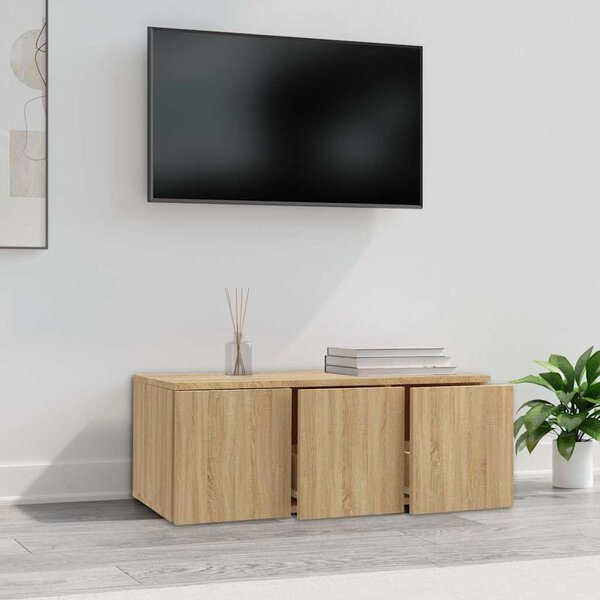 Sonoma tölgy színű szerelt fa TV-szekrény 80 x 34 x 30 cm