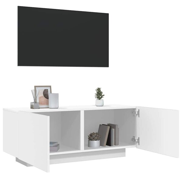 Fehér szerelt fa TV-szekrény 100 x 35 x 40 cm