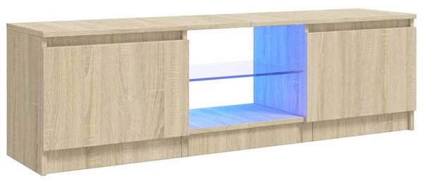Sonoma tölgy színű TV-szekrény LED lámpákkal 120x30x36 cm