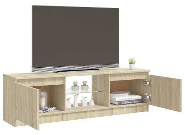 Sonoma tölgy színű TV-szekrény LED lámpákkal 120x30x36 cm