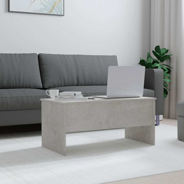 Betonszürke szerelt fa dohányzóasztal 102 x 50,5 x 46,5 cm