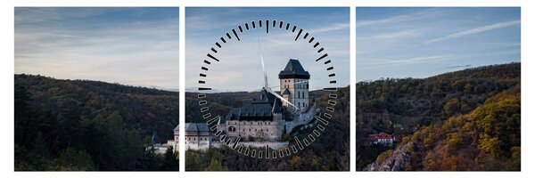 Karlstejn képe (órával) (90x30 cm)
