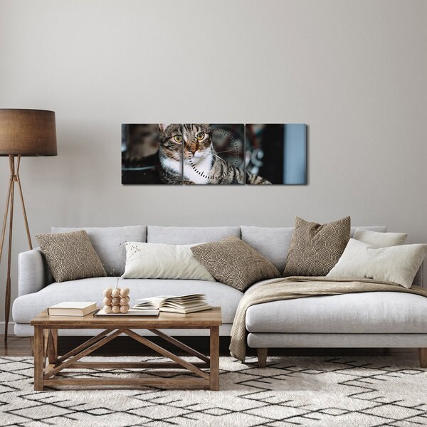 Macska képe (órával) (90x30 cm)