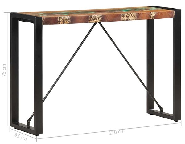 Tömör újrahasznosított fa tálalóasztal 110 x 35 x 76 cm