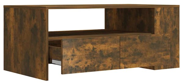 Füstös tölgy színű szerelt fa dohányzóasztal 102 x 55 x 42 cm