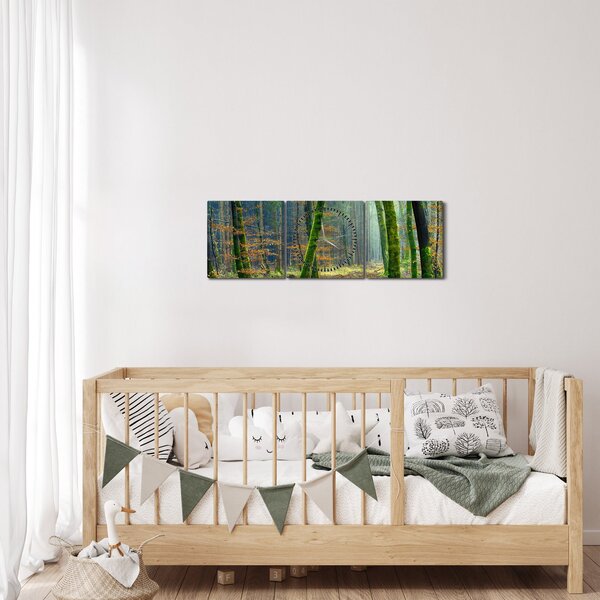 Az erdő képe (órával) (90x30 cm)