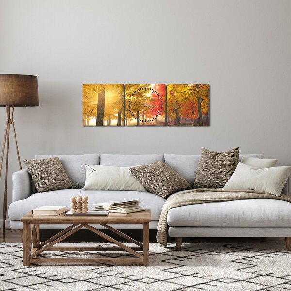Őszi fák képe (órával) (90x30 cm)