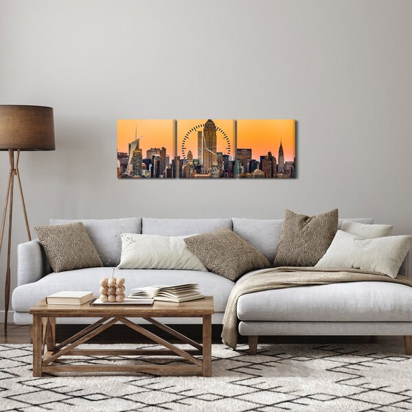 New York képe (órával) (90x30 cm)