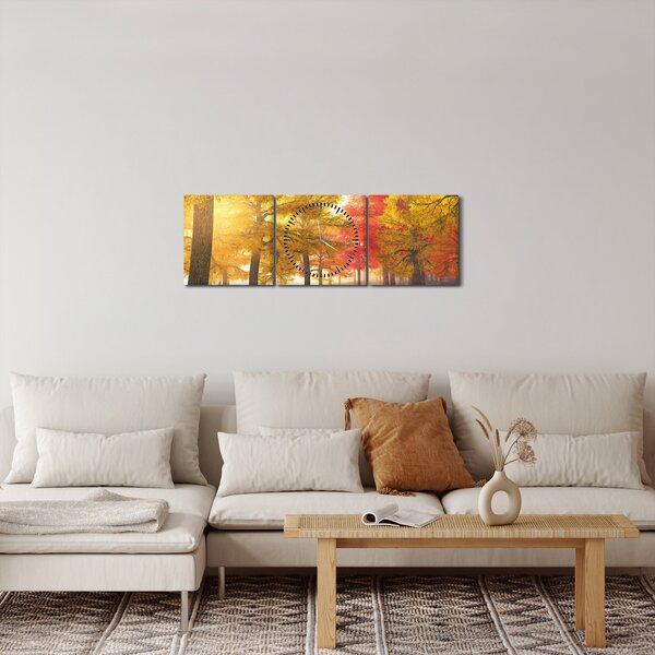 Őszi fák képe (órával) (90x30 cm)