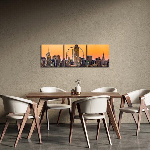 New York képe (órával) (90x30 cm)